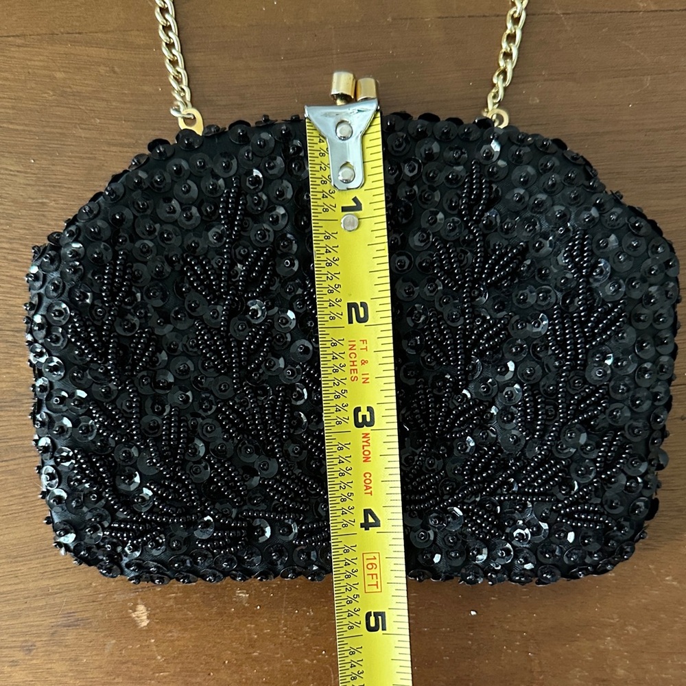 Safco Black Beaded Clutch Purse - Picture 6 of 6